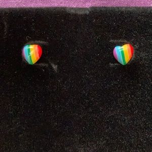 Rainbow Heart Dainty Earrings